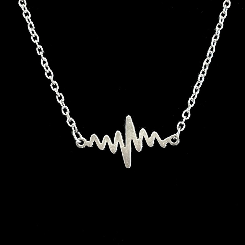 BOGO FREE Silver Heartbeat EKG Necklace